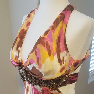 Floor length water color dress